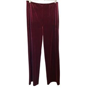 Chico's Burgundy Velvet Pull On Pants Size MT